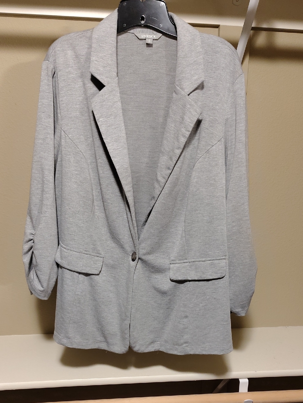 Love Tree Gray Single-Button Knit Blazer